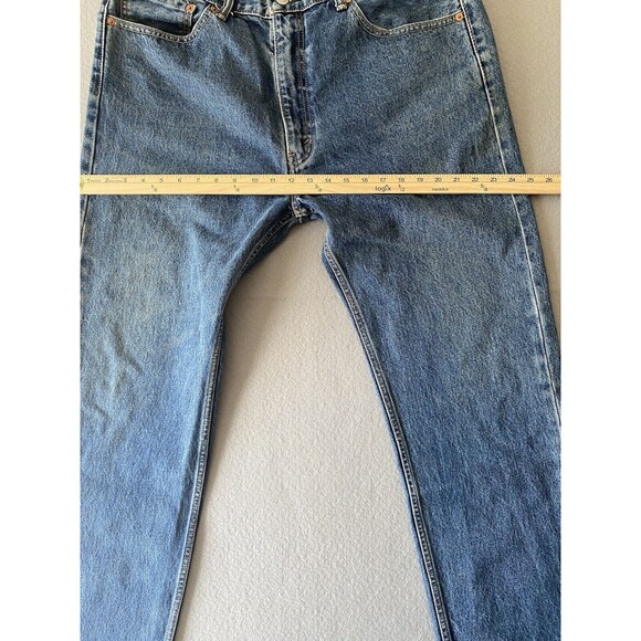 Levis 505 Jeans 40x31 Blue Straight Leg Distressing Denim Workwear Tag 40x32 * - Picture 5 of 16